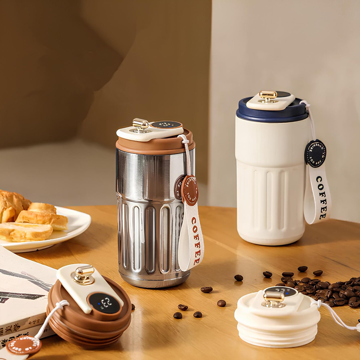 450ml Thermal Mug Thermos Bottle Smart Display Temperature  Stainless Steel Vacuum Cup Office Coffee Cup Business Portable