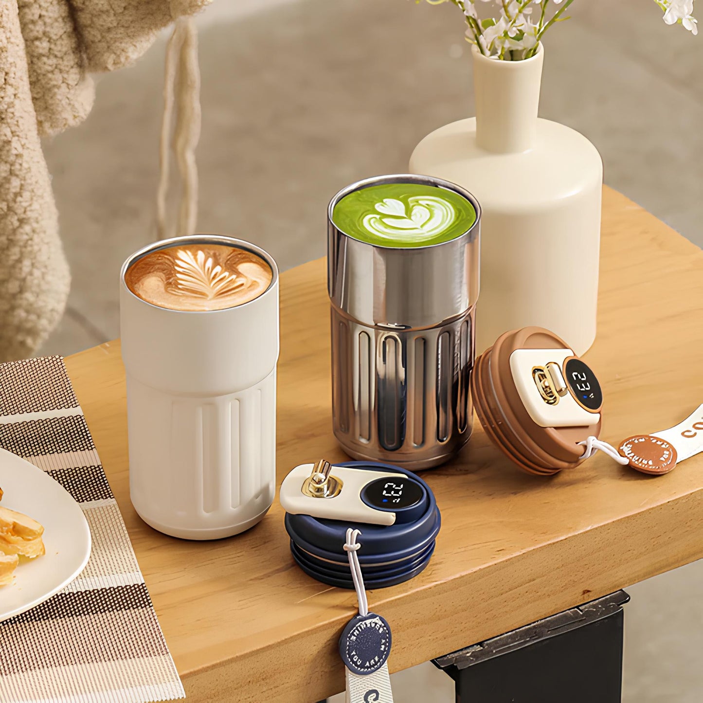 450ml Thermal Mug Thermos Bottle Smart Display Temperature  Stainless Steel Vacuum Cup Office Coffee Cup Business Portable