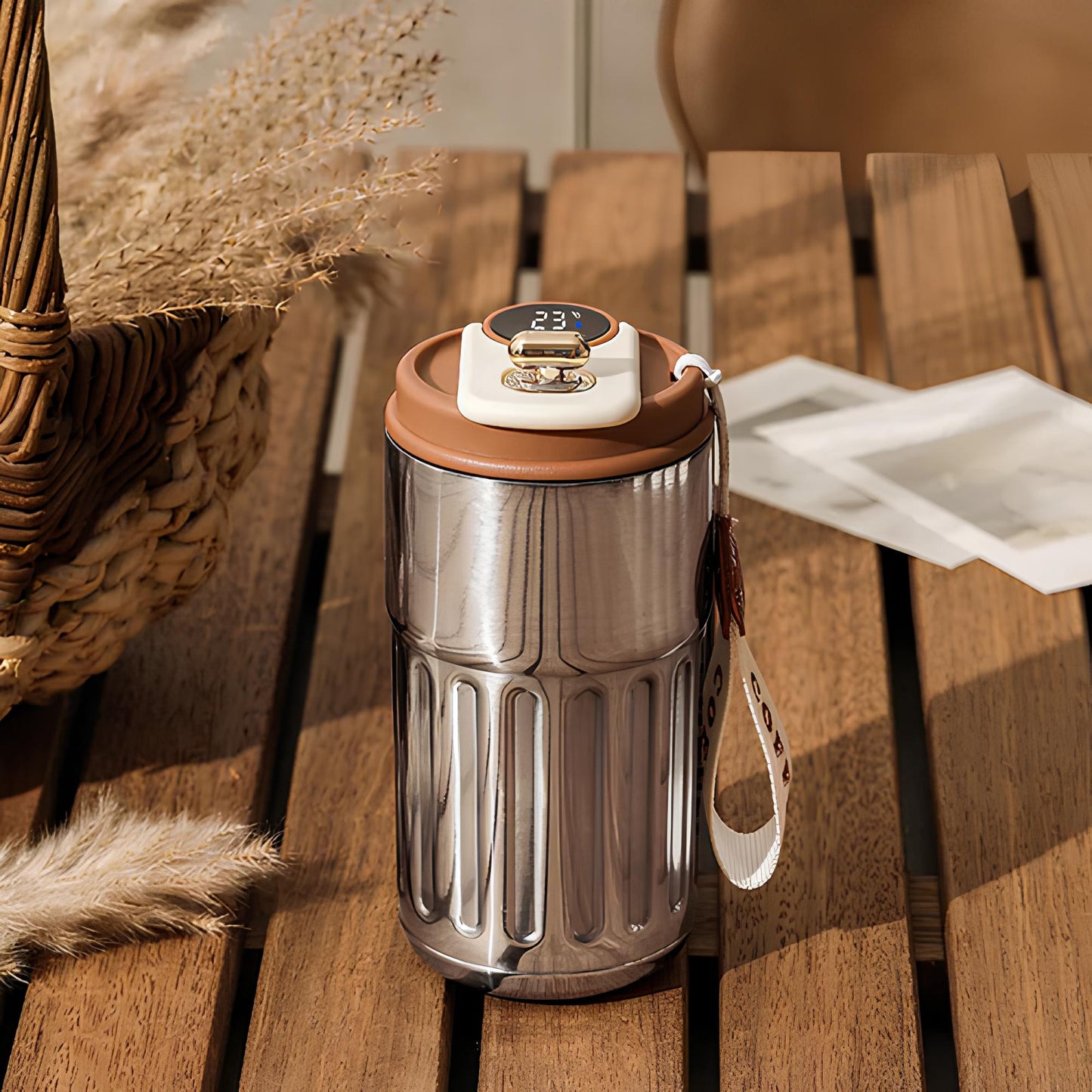 450ml Thermal Mug Thermos Bottle Smart Display Temperature  Stainless Steel Vacuum Cup Office Coffee Cup Business Portable